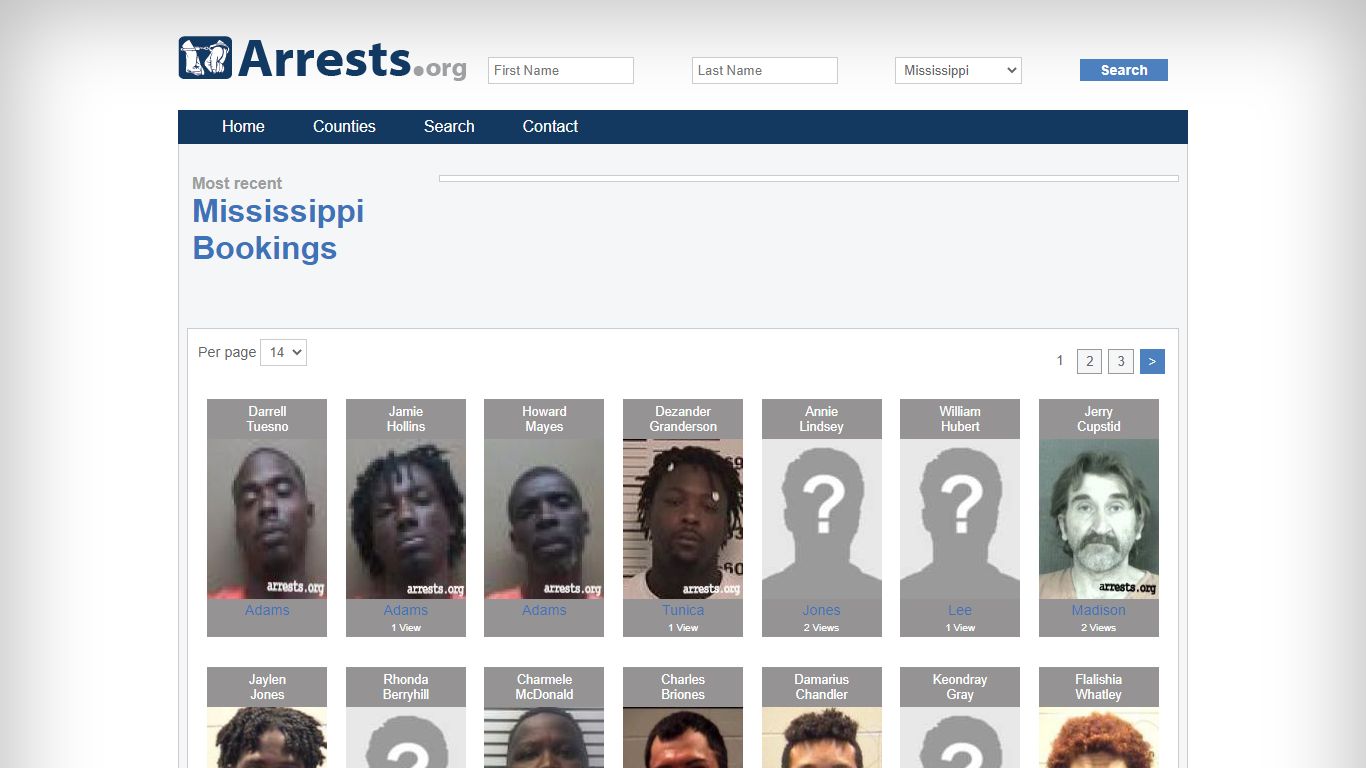 Mississippi Arrests and Inmate Search